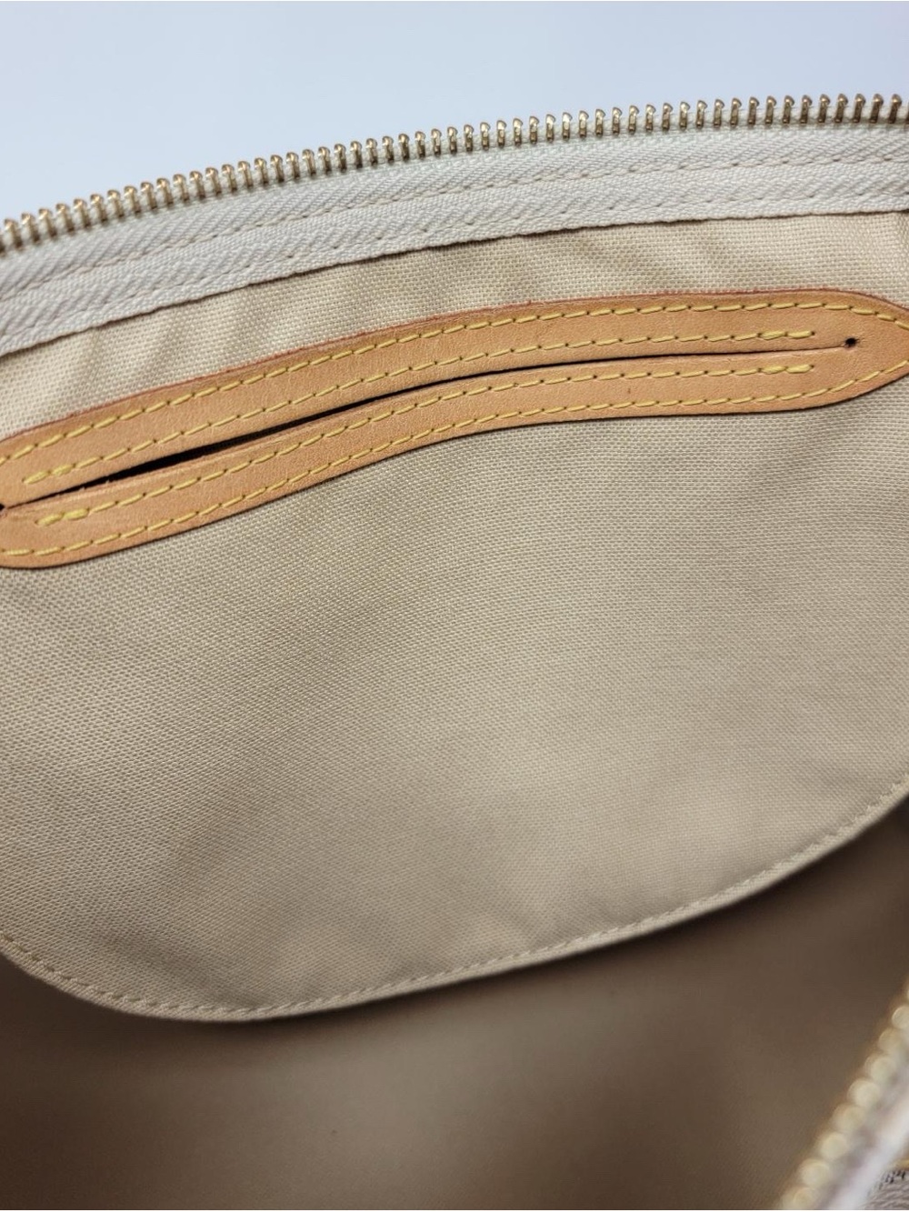 Louis Vuitton Cream and Tan Checkered Satchel - Picture 9 of 12